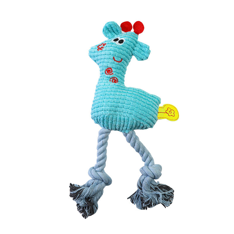 Plush Rope Animal Dog Toy for Chewing, Tugging & Cuddling