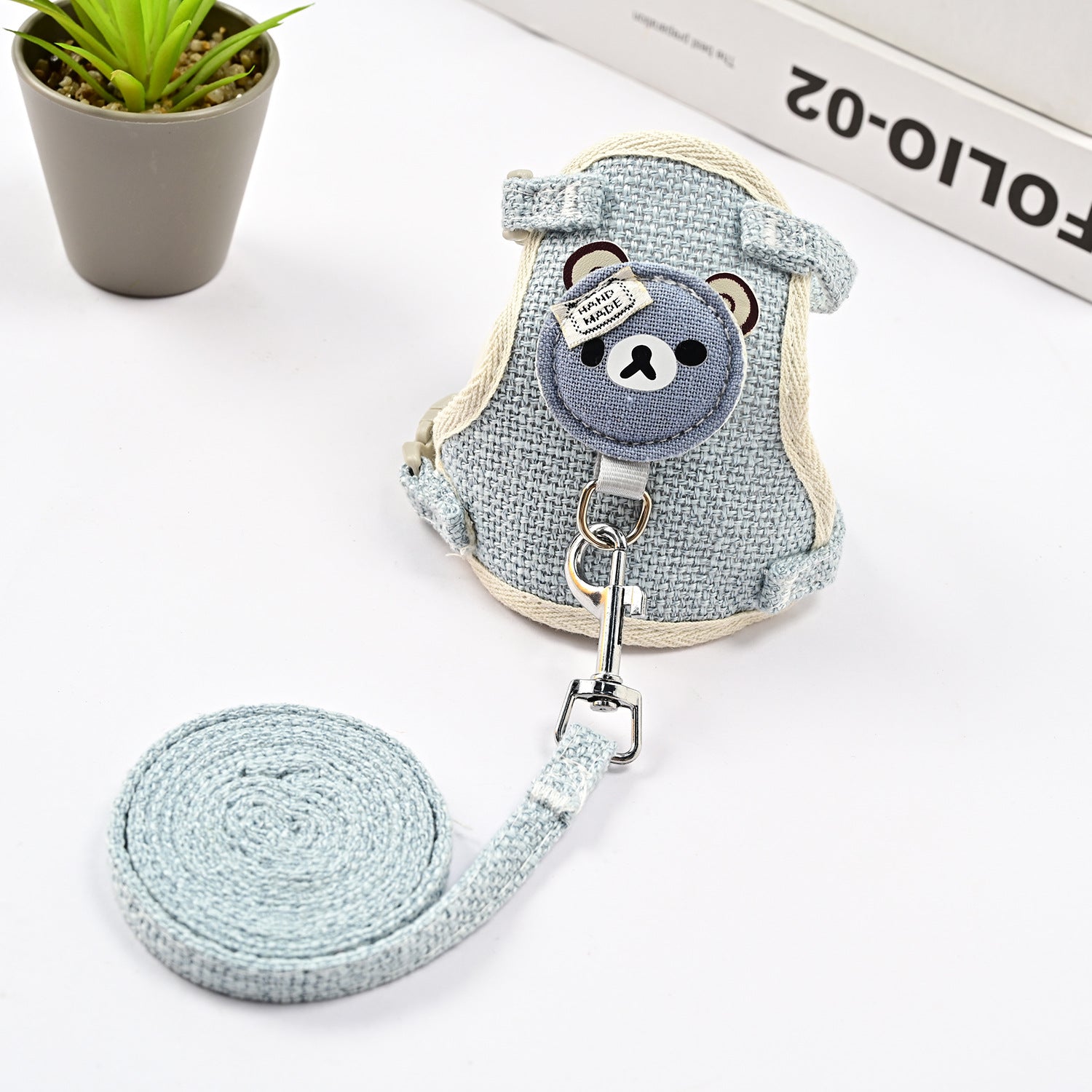 Cute Bear Pet Harness & Leash Set for Cats & Small Dogs