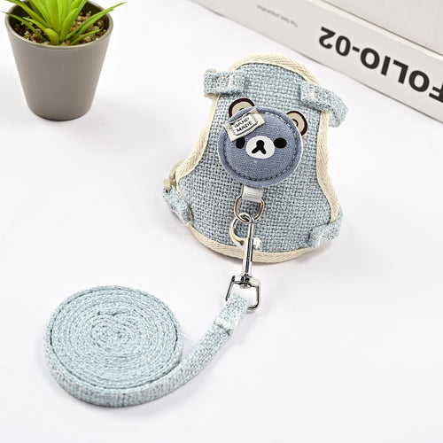 Cute Bear Pet Harness & Leash Set for Cats & Small Dogs