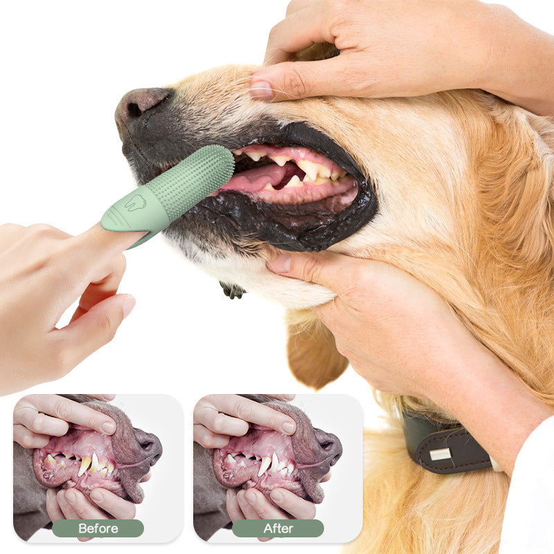 Soft Silicone Finger Toothbrush for Dogs & Cats