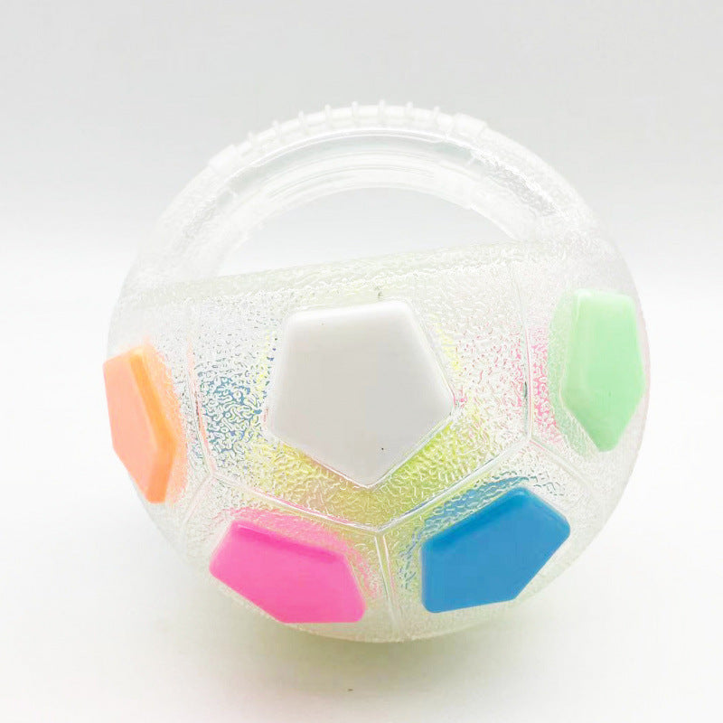 Interactive Soccer Ball Dog Toy with Easy-Grip Handle