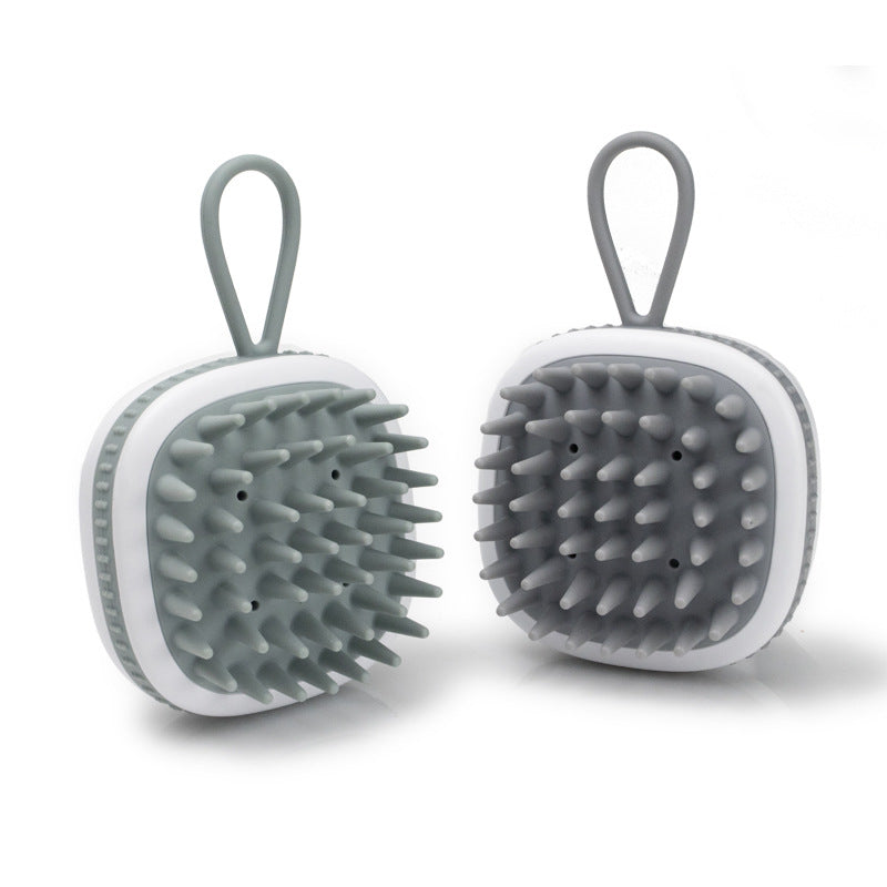 Handheld Silicone Pet Bath & Massage Brush with Grip Strap