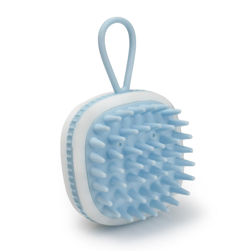 Handheld Silicone Pet Bath & Massage Brush with Grip Strap